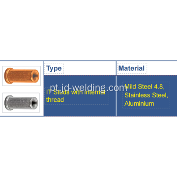 TI com rosca interna, descarga de capacitores Tapped Studs Thread interno, digite -o,